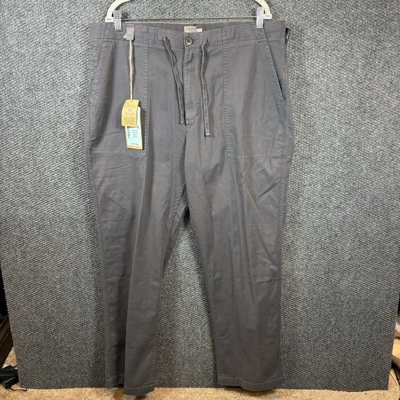 Faherty Dune Utility Pants Mens 2XL Graphite Tide Garment Dyed Organic Cotton
